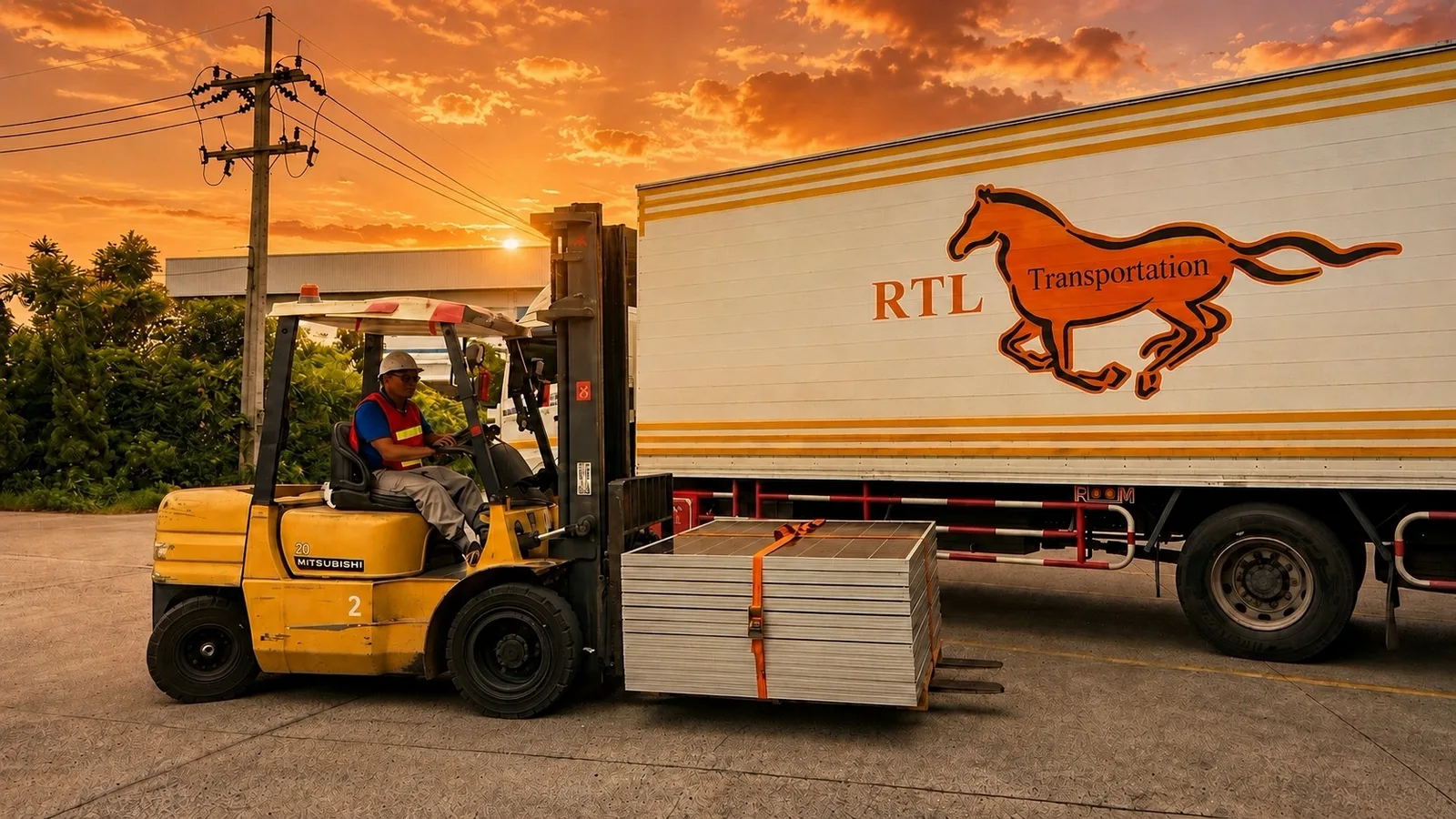 รถโฟล์คลิฟท์ยกสินค้าเข้ารถบรรทุก RTL